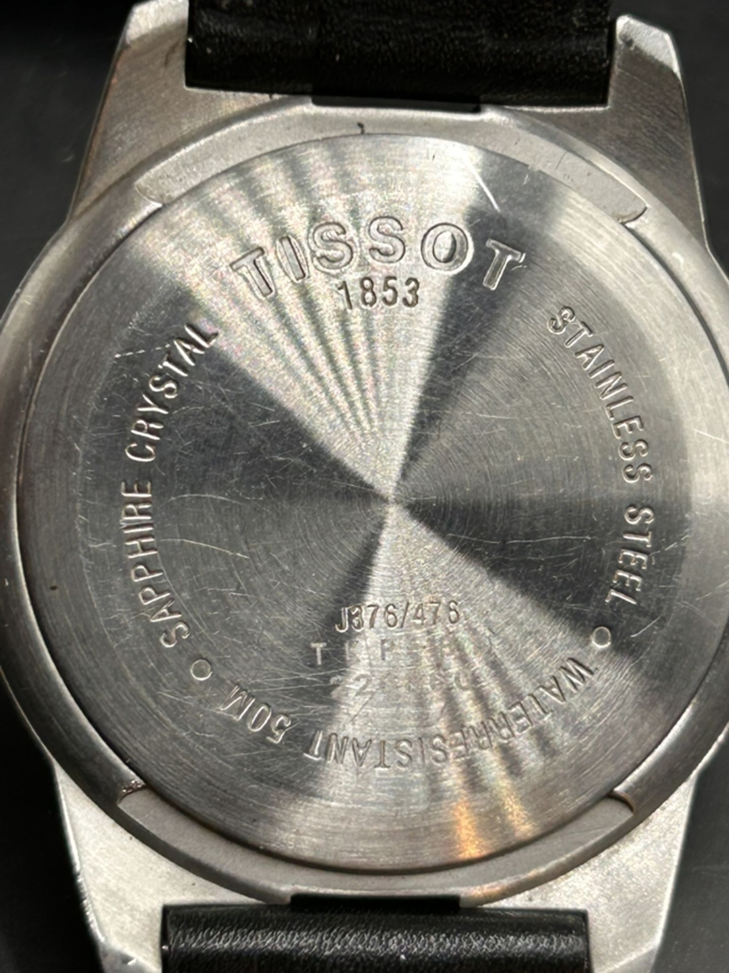 Quartz HAU "Tissot" 1853, PR 50, Lederband, optisch sehr gut erhalten, Funktion nicht geprüft - Image 3 of 4