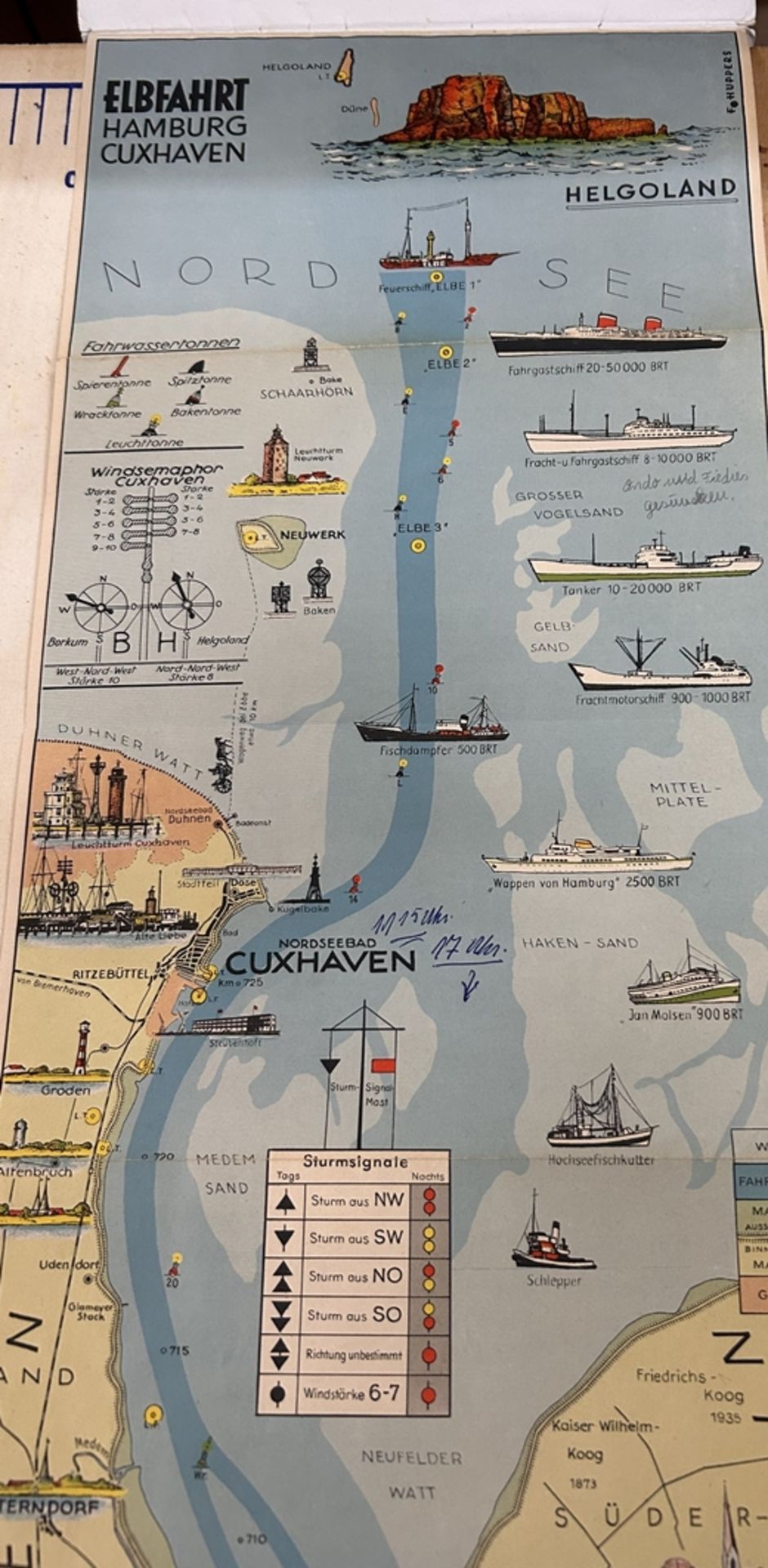 Klappkarte "Elbfahrt von Hamburg nach Cuxhaven" 50/60-er Jahre - Bild 3 aus 5