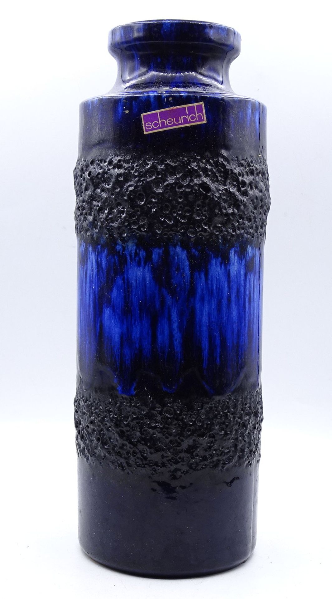 blaue Vase "Scheurich", H. 27cm, 1970er Jahre - Bild 2 aus 3