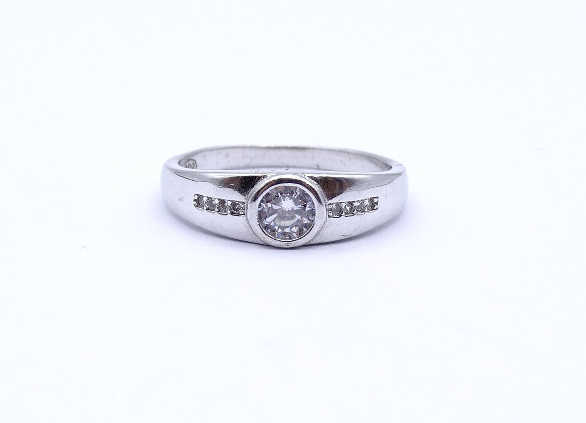 925er Silber Ring mit einem rund facc. klaren Stein, 3,9g., RG 62 - Bild 2 aus 4