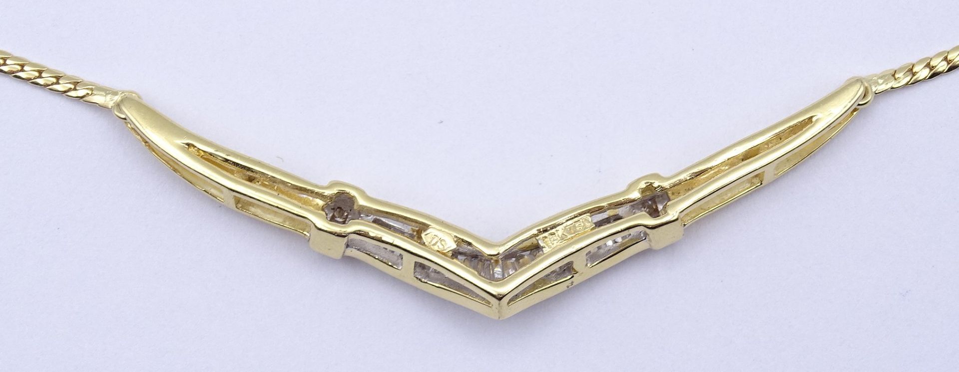 750er GG Collier mit Baguette Diamanten, L. 44,5cm, 8,5g. - Image 5 of 5