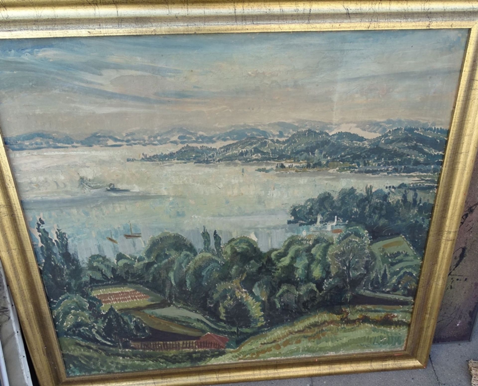 Hermann SCHMITZBONN  1928  (1903-1960) "Ammersee" Öl/Leinen, gerahmt, RG 95x105 cm