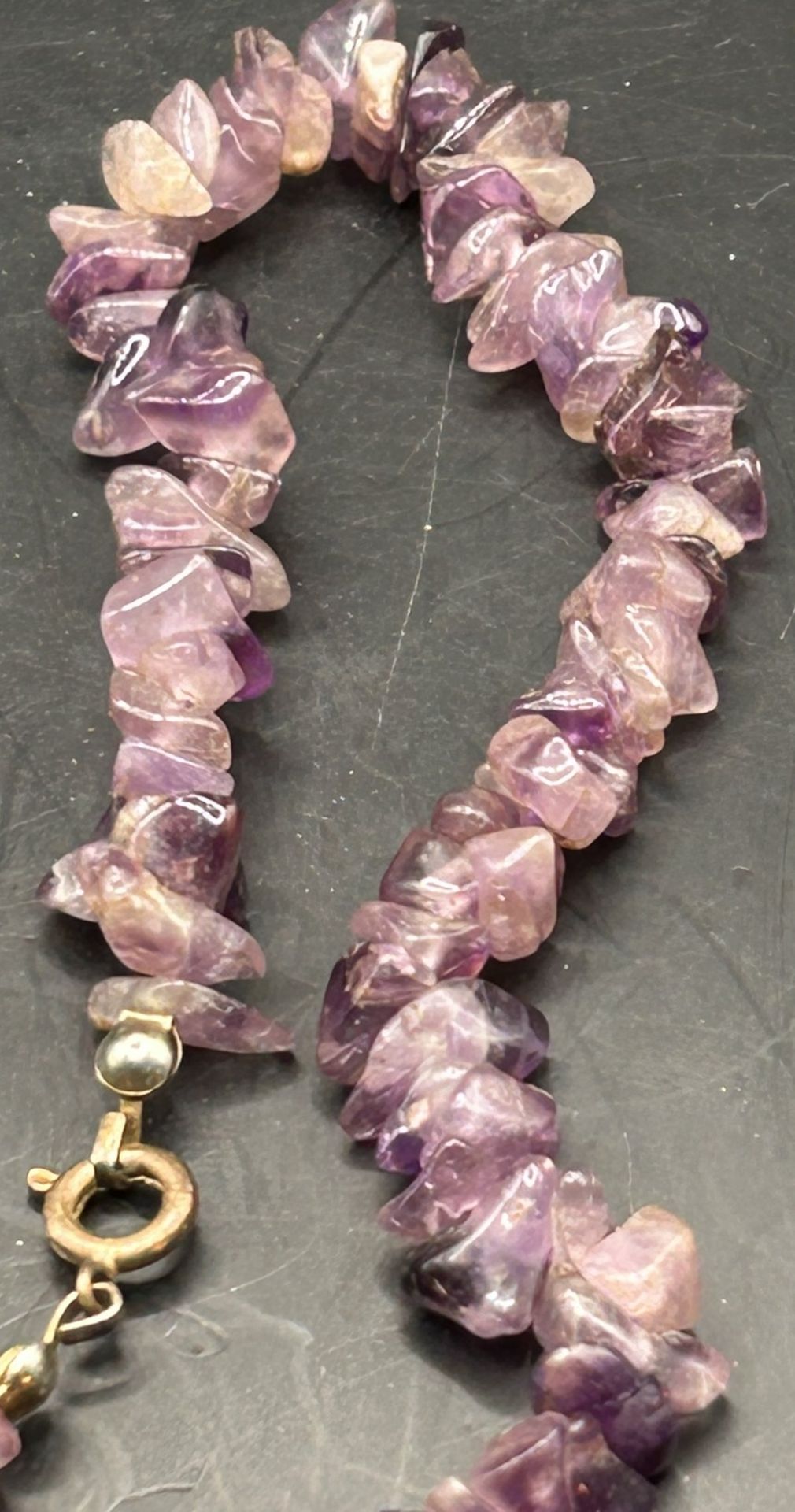 Amethyst Halskette, L-ca. 44 cm - Bild 2 aus 2