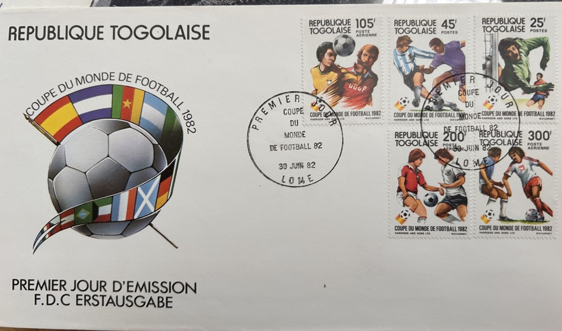 2x Erstausgaben-Briefe Fussball WM 1978 und 1982, Togo - Bild 2 aus 4