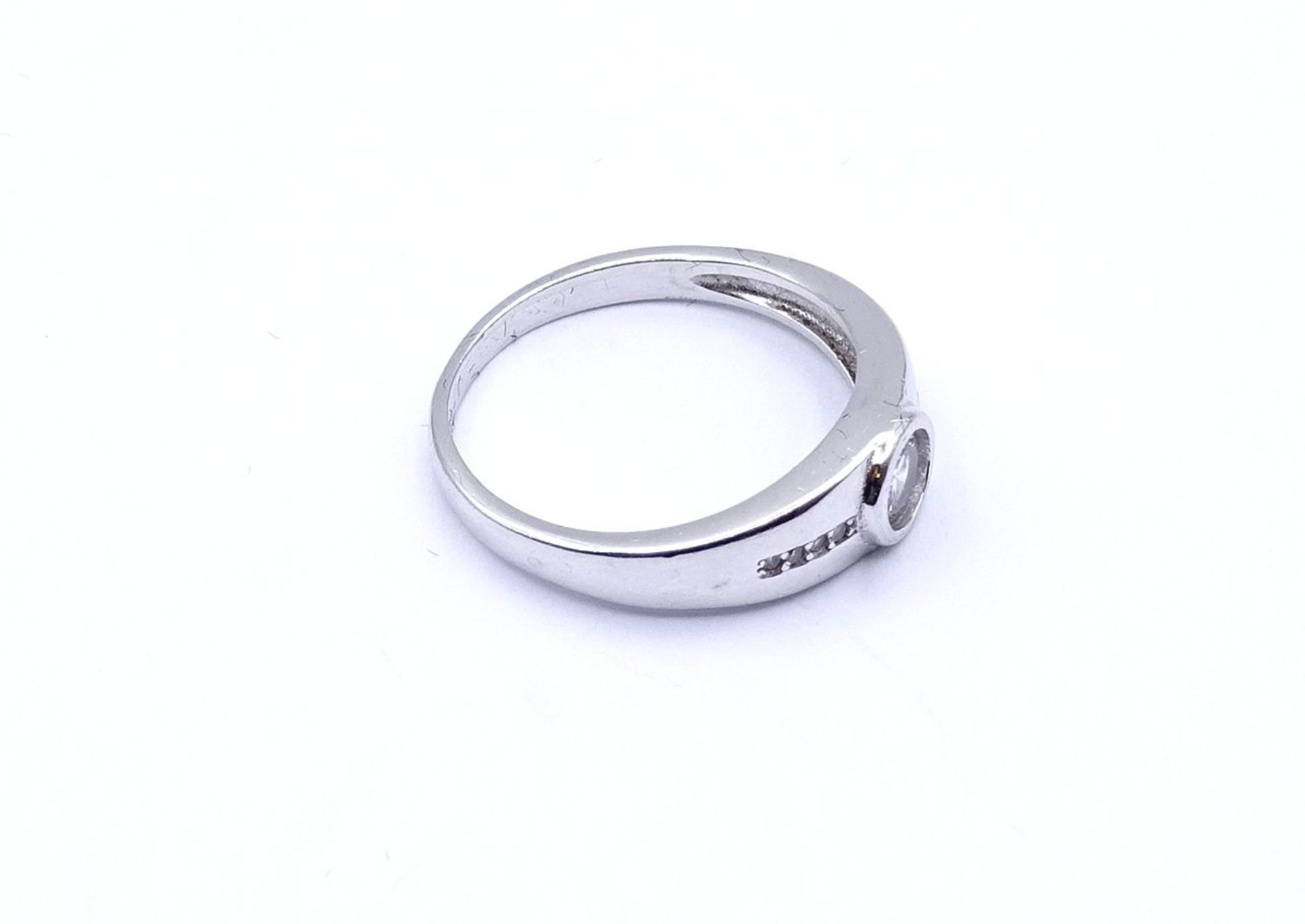 925er Silber Ring mit einem rund facc. klaren Stein, 3,9g., RG 62 - Bild 3 aus 4