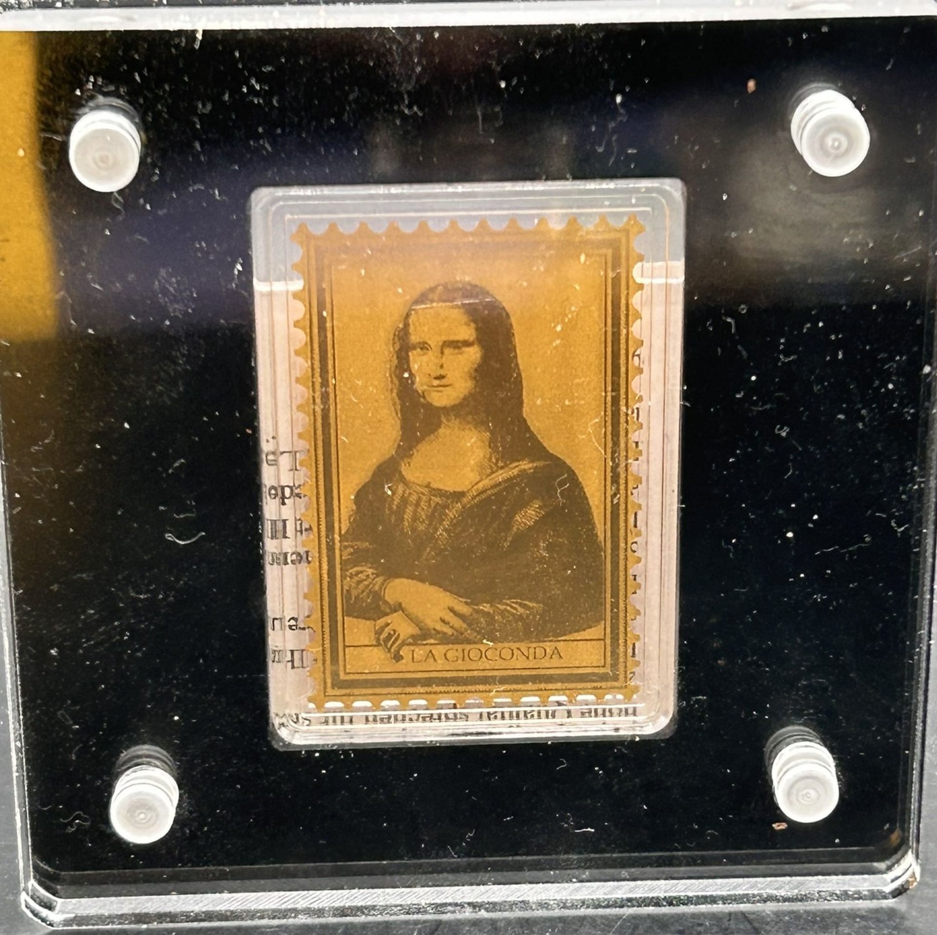 Feingold-999- Medaille "Mona Lisa" 1/200 Unze, mit Zertikat, limitiert in Acryl