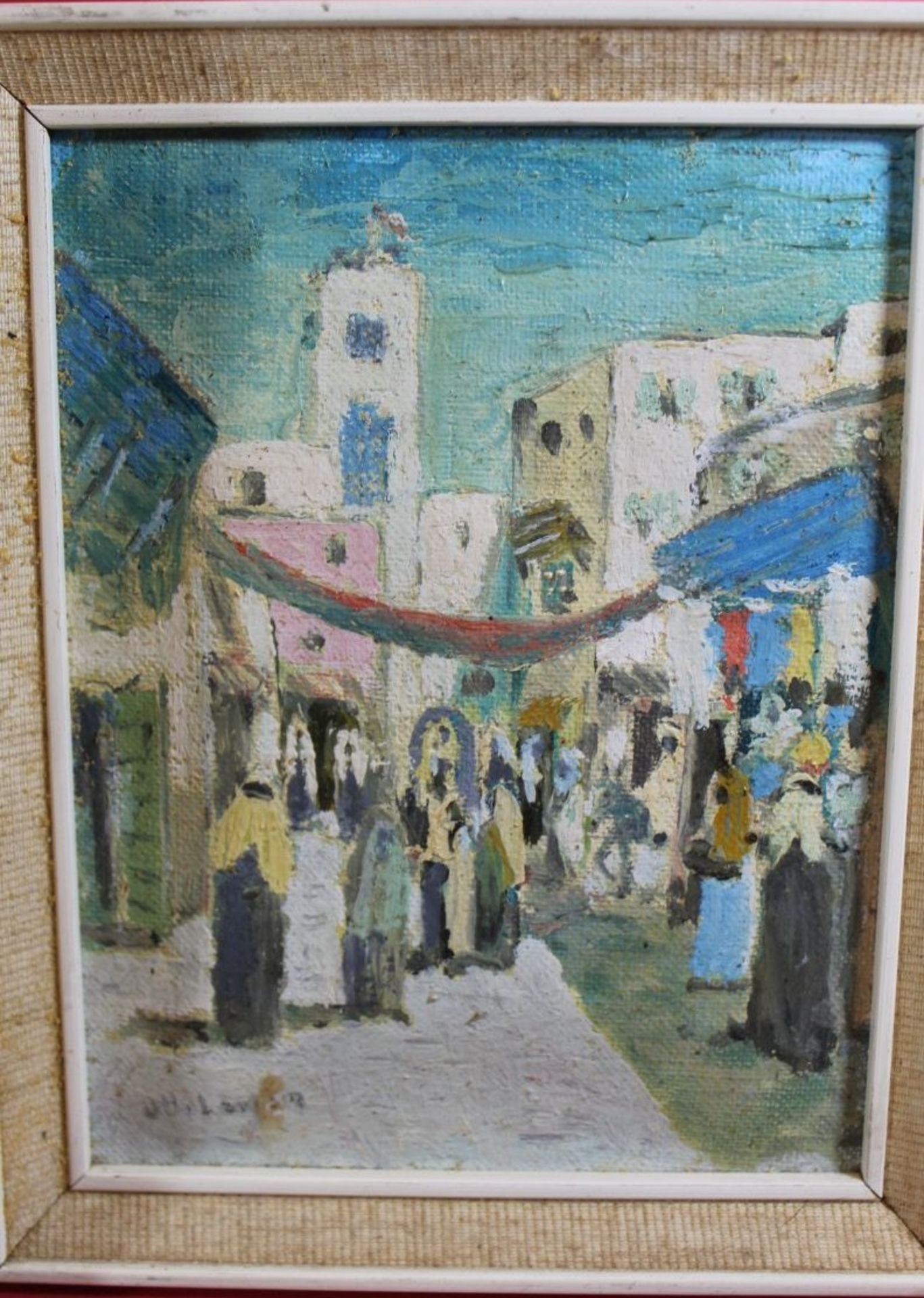 Otto LARSEN (1889-1970) 4xkl. Gemälde mit orientalischen Szenen, alle gerahmt RG ca. 17x25 und - Image 4 of 7