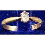 Goldring-585- mit Diamant, ca. 0,10 ct, 1,7 gr, RG 57