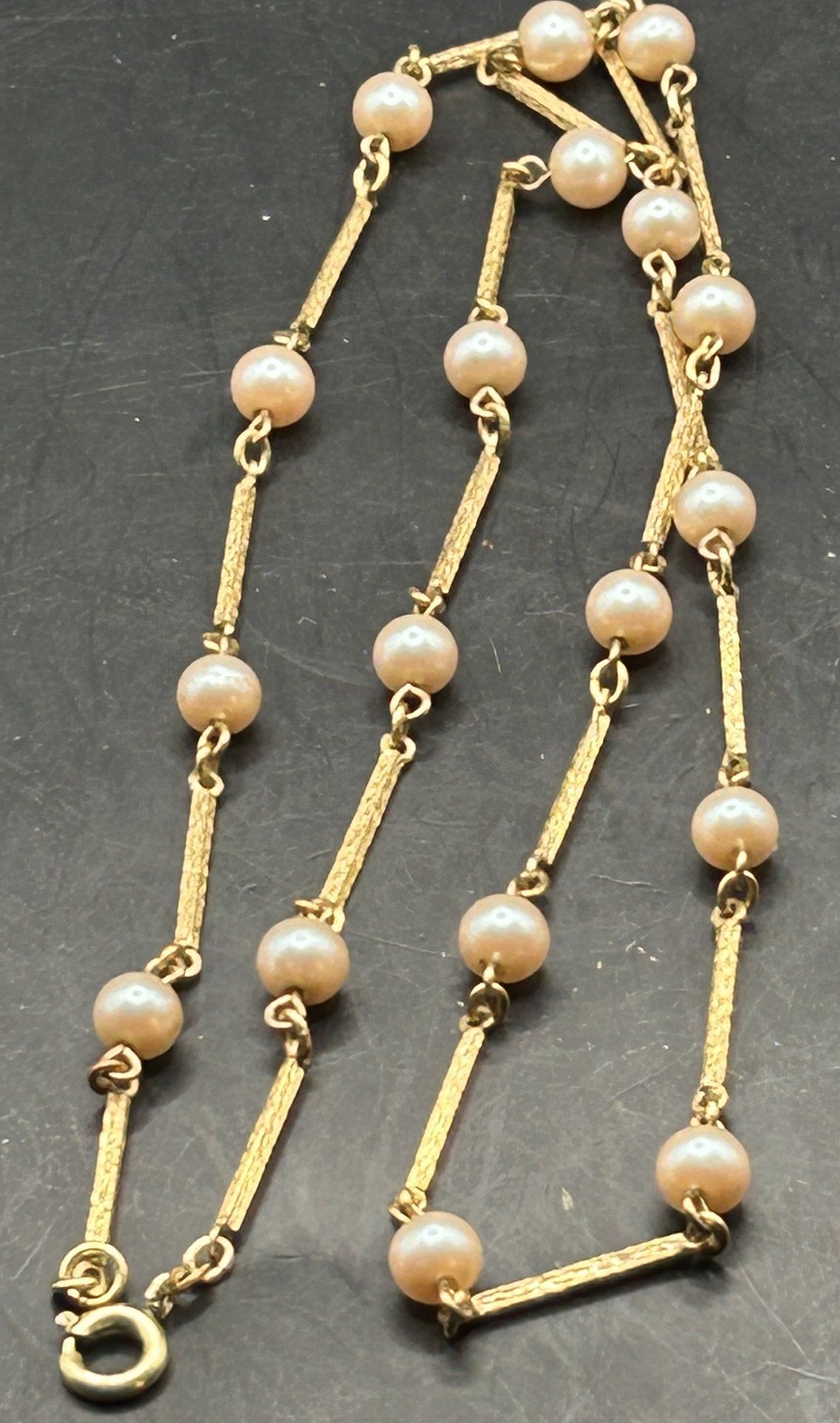 3x Double Halsketten mit Perlen, Americ.Double, L-120,  60 und 50 cm - Bild 6 aus 7