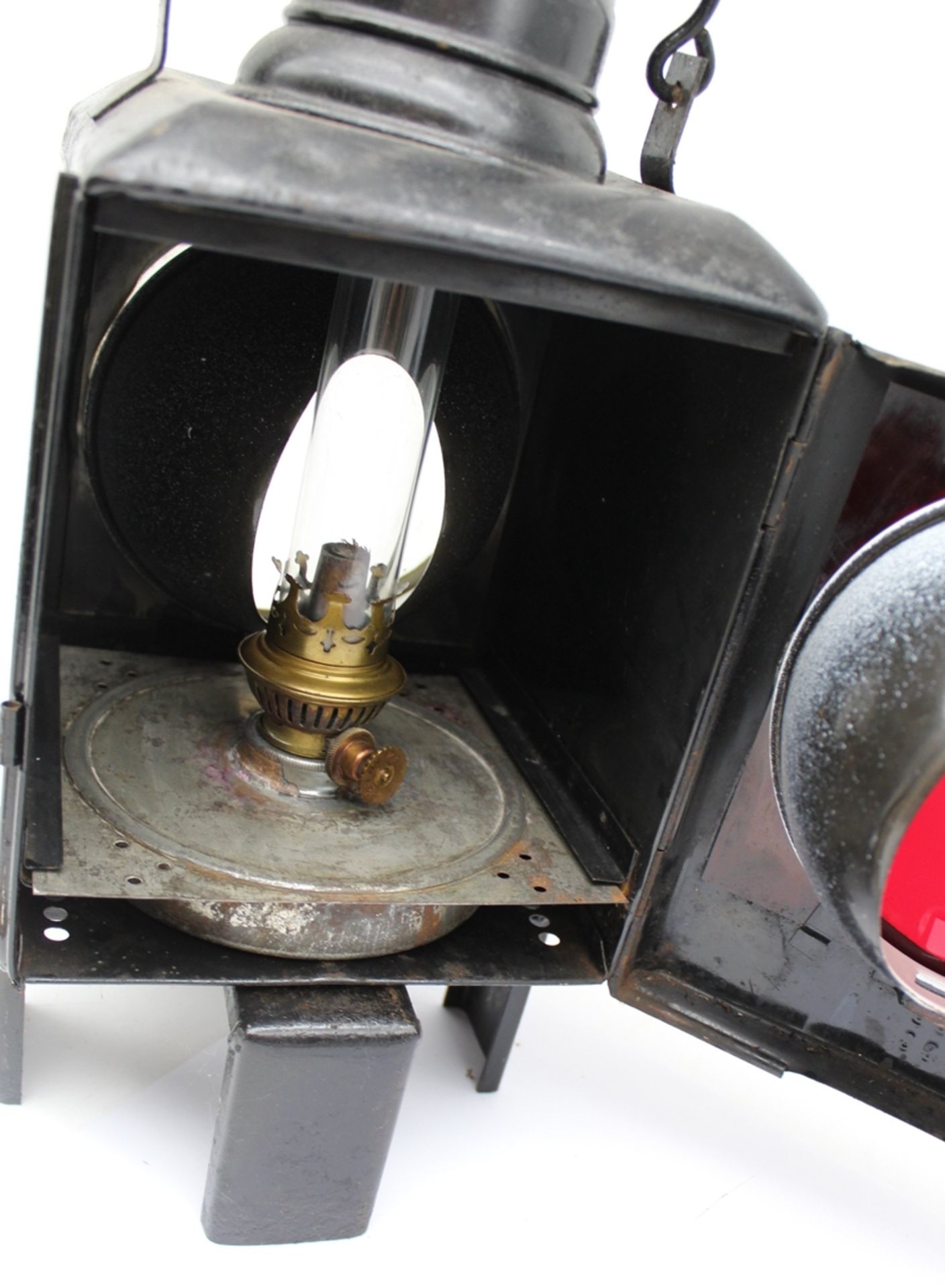 grosse Petroleum Bahnlampe aus Metall - Bild 4 aus 4