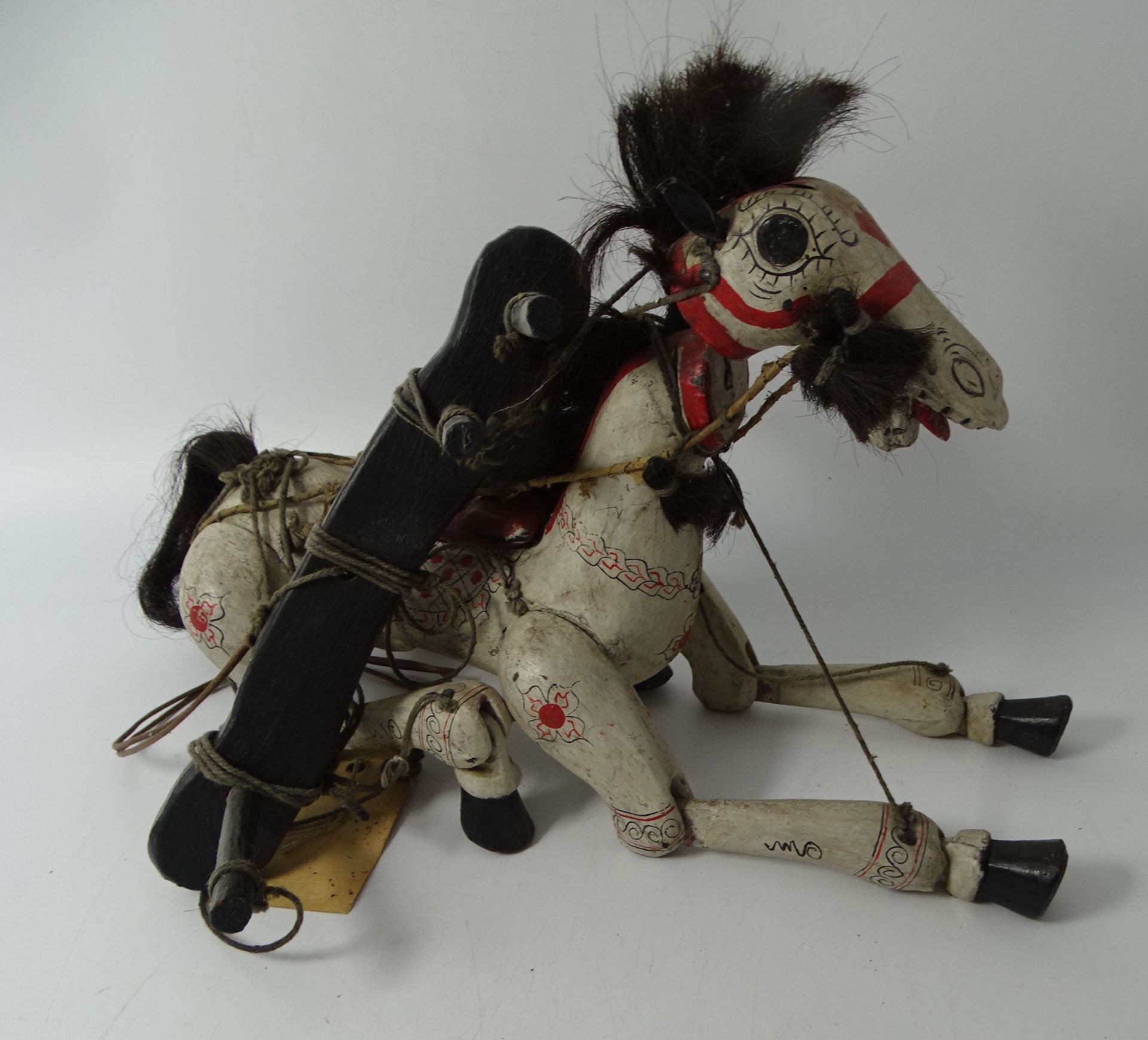 Holzmarionette "Pferd" wohl Indonesien, L-30 cm - Image 3 of 4