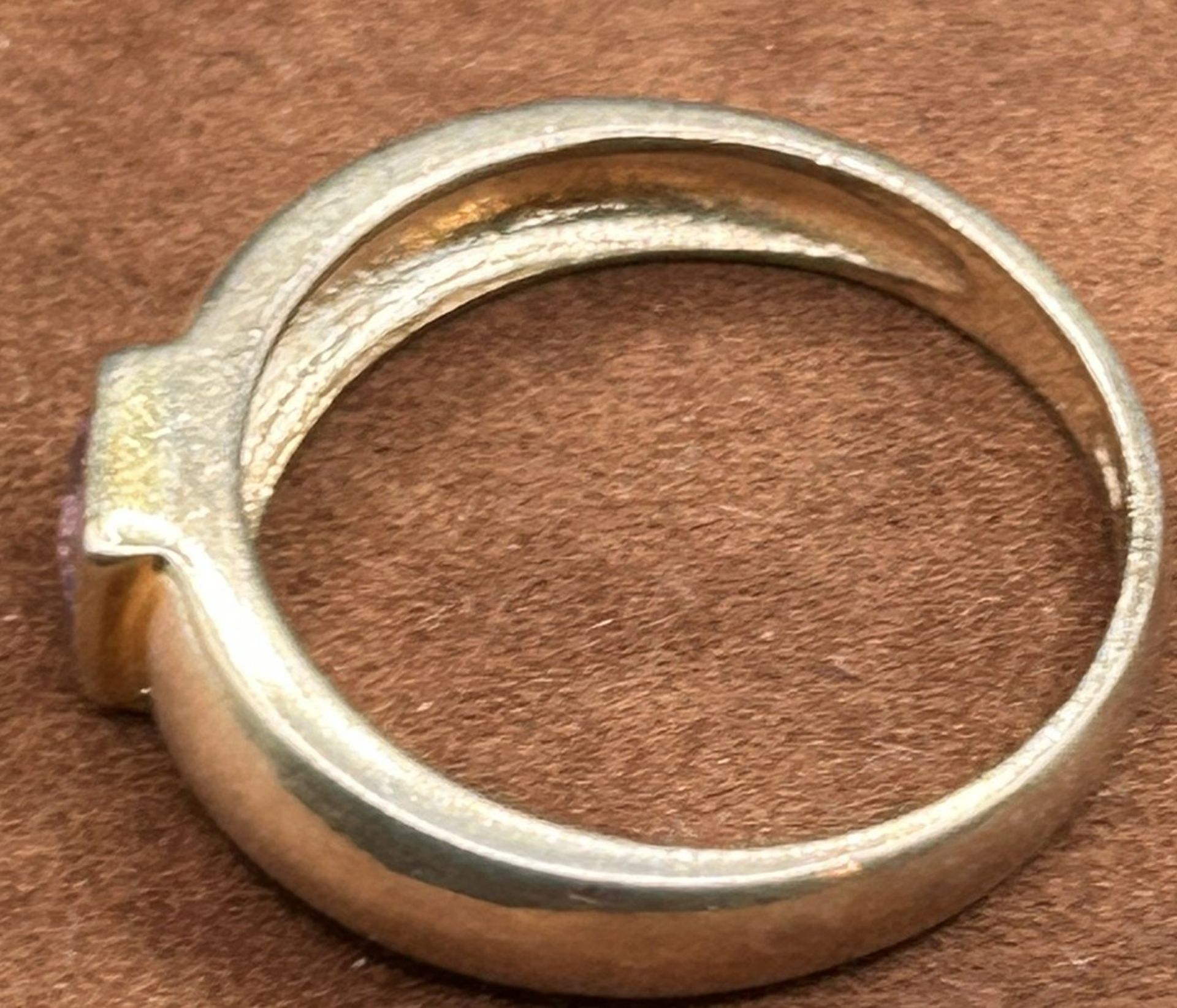 Silberring-925- mit lila Stein, RG 60, 3,2 gr. - Bild 3 aus 3