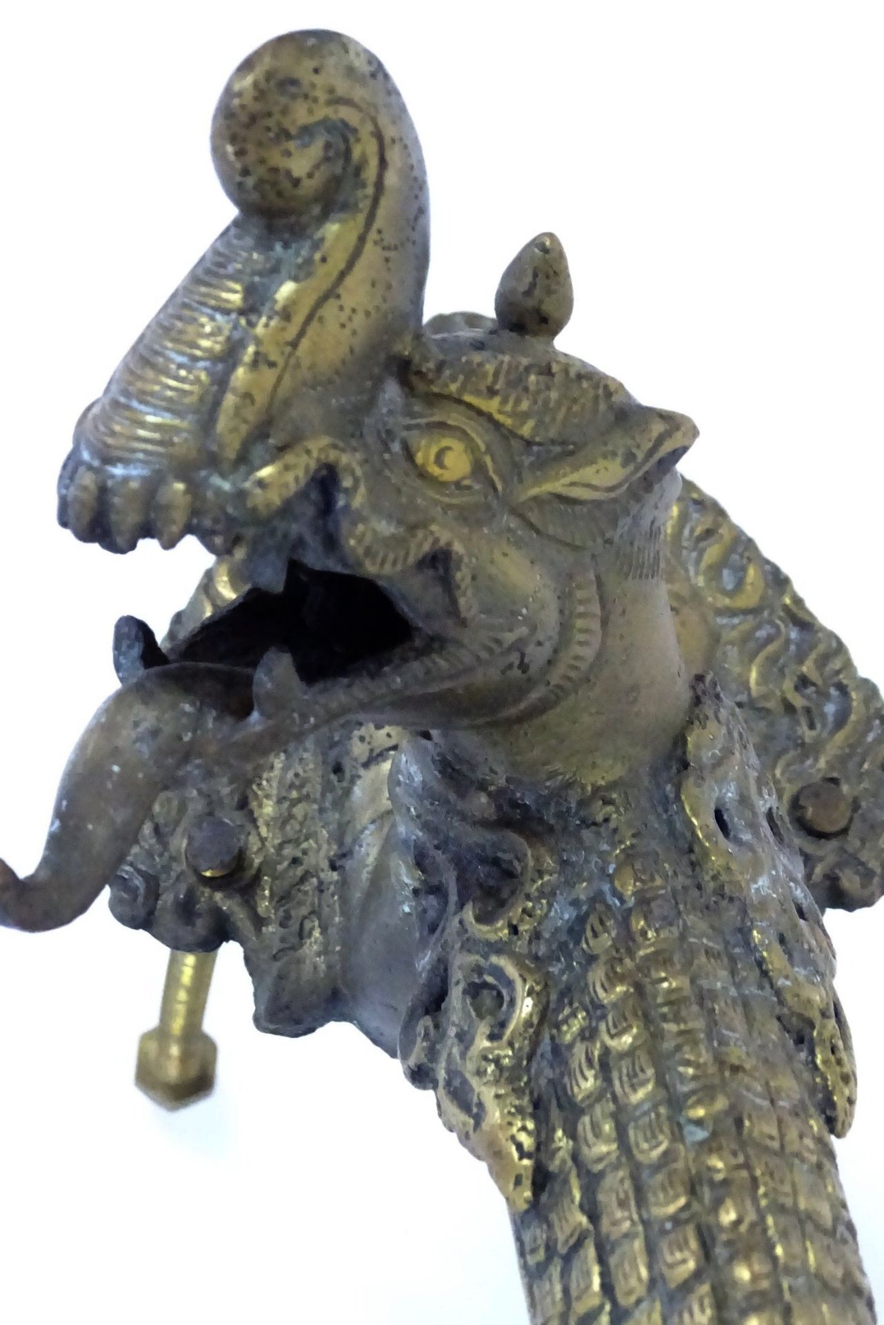 Bronze Drachen  als Tor/Tür/Truhen Griff? China, älter? L-26 cm, T-16 cm - Bild 4 aus 5