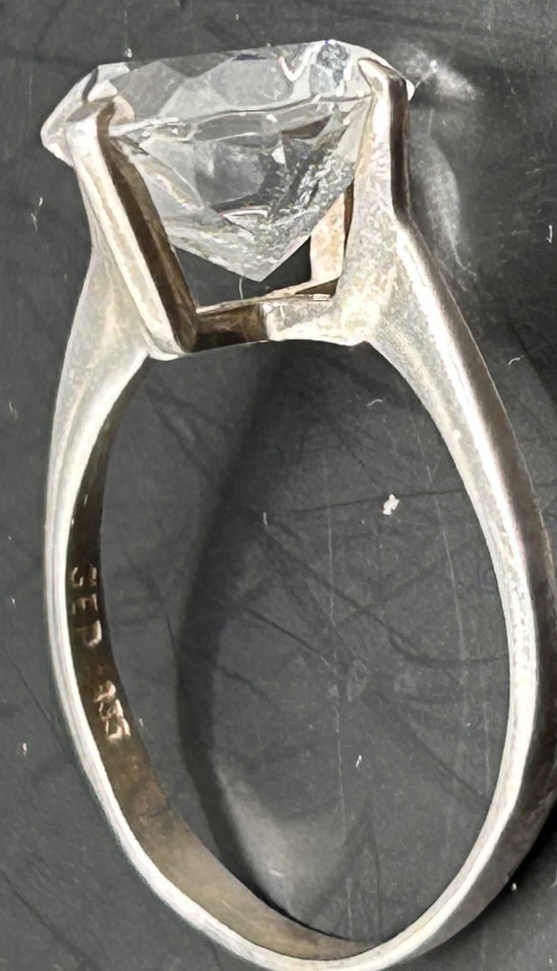 Silberring-835- mit gr. klaren Stein, RG 56, 2,4 gr. - Bild 3 aus 3