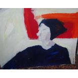 Lotte, 1995 "Frauenportrait" Acryl auf Karton, 74x100 cm