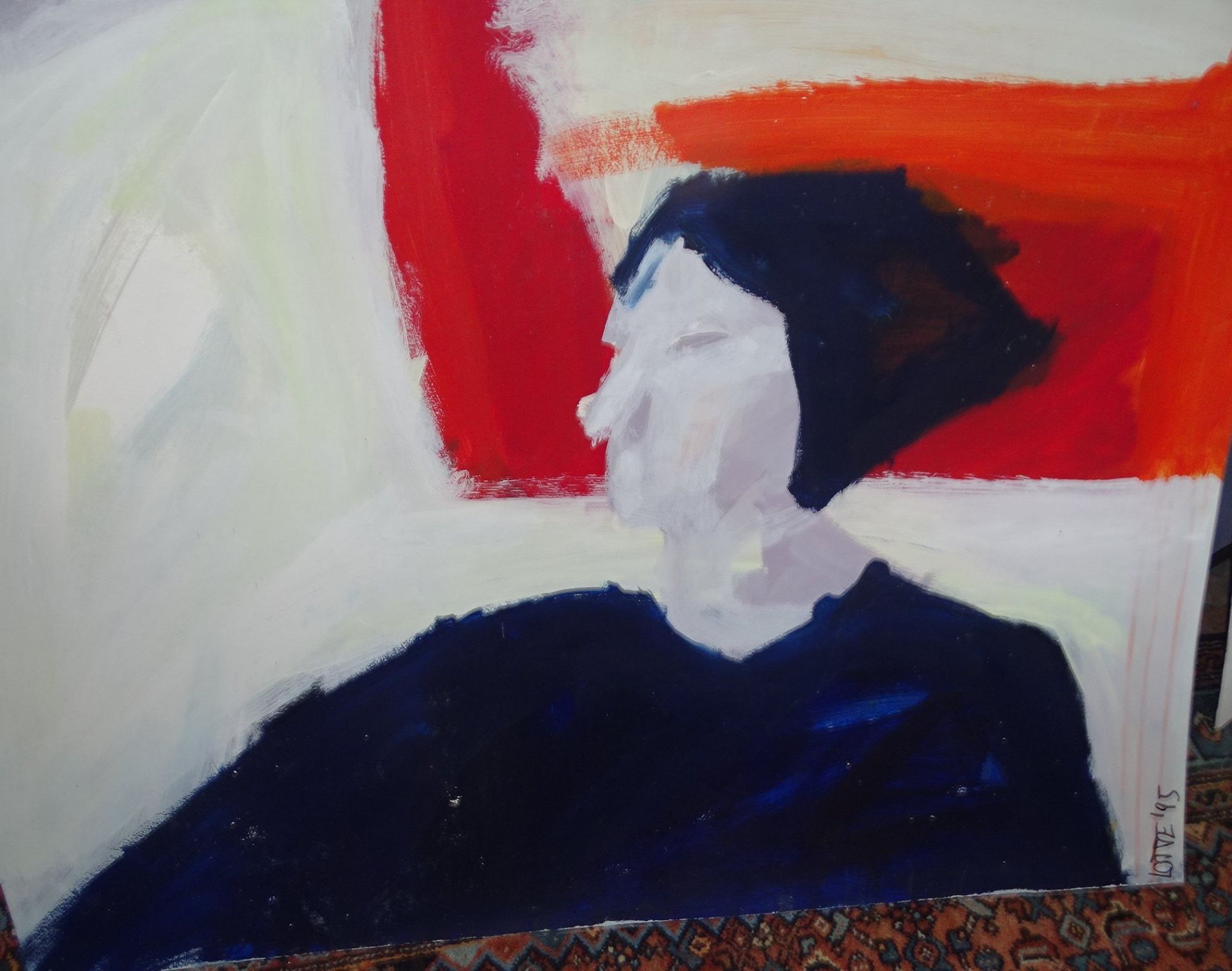 Lotte, 1995 "Frauenportrait" Acryl auf Karton, 74x100 cm