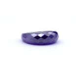 Violetter Glas Ring, Silber 925/000, 11,8g., RG 59