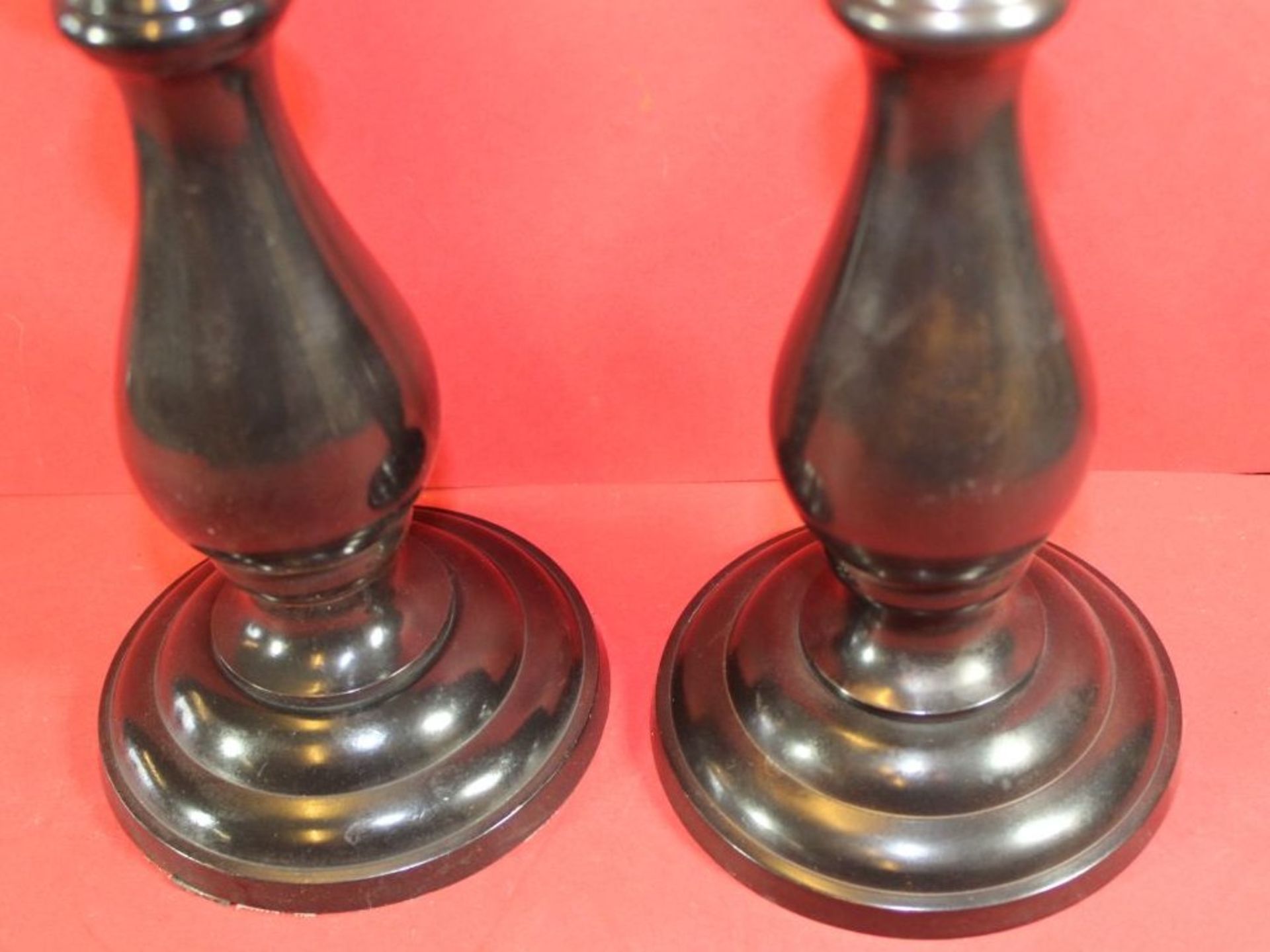 Paar grosse Leuchter in Biedermeier-Form, H-25 cm, Bronze? - Bild 3 aus 4