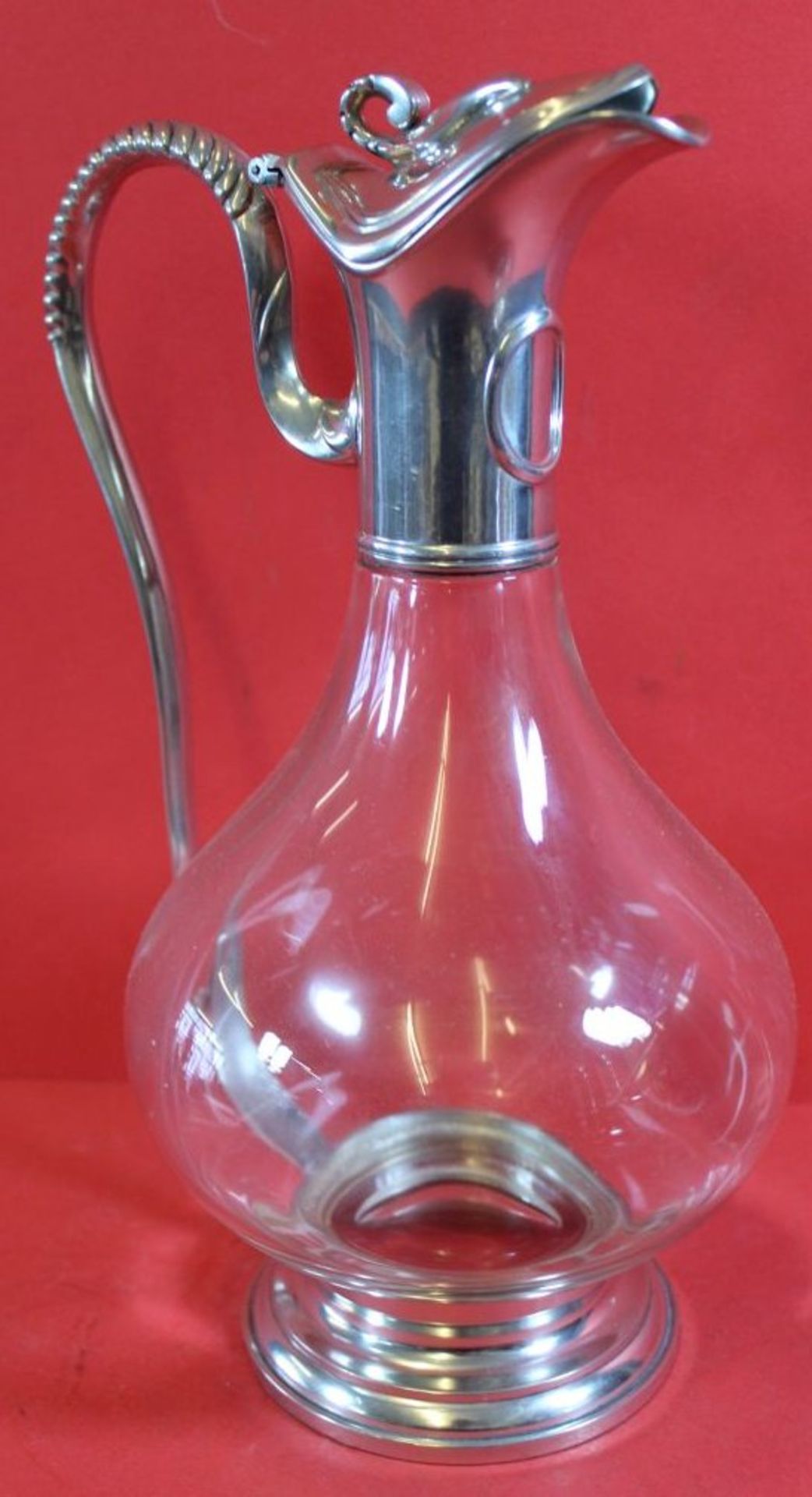 Glaskaraffe mit Zinn-Montur, H-25 cm - Image 2 of 2