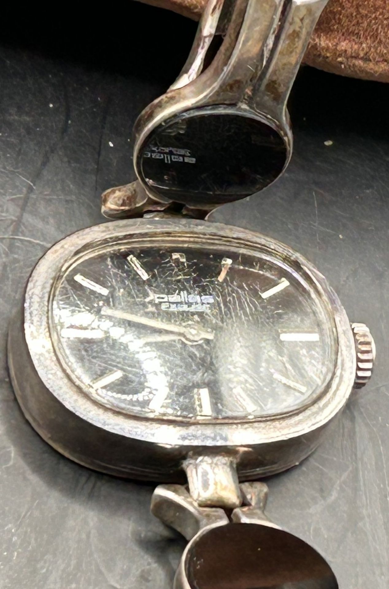 mechan. DAU "Pallas exquisit"Silber-835-, Armband ebenso und mit Onyx Lagensteinen, , Werk läuft, 2 - Bild 3 aus 5