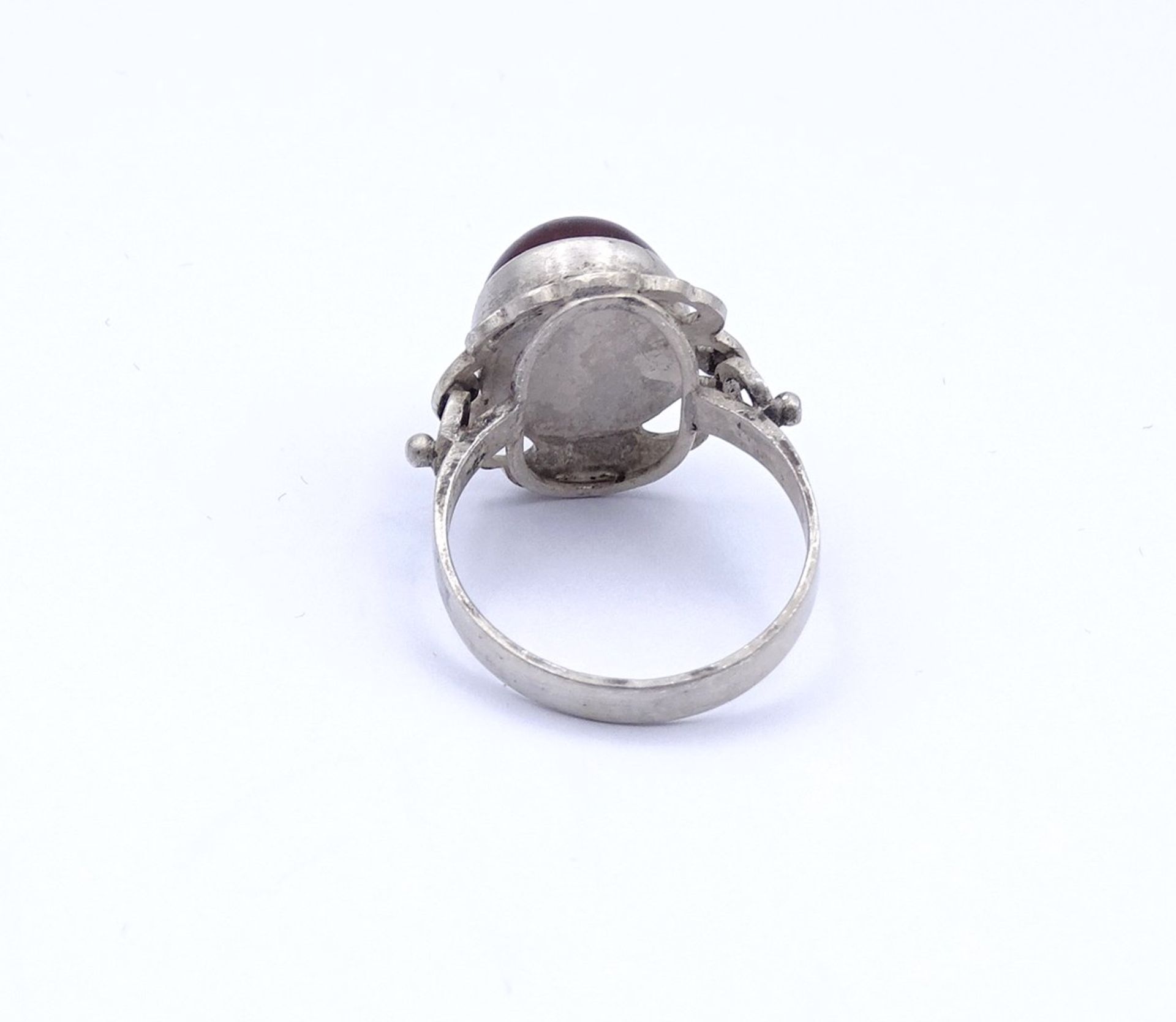 Silberring mit Bernstein Cabochon, Silber geprüft, 5,6g., RG 62 - Image 4 of 4