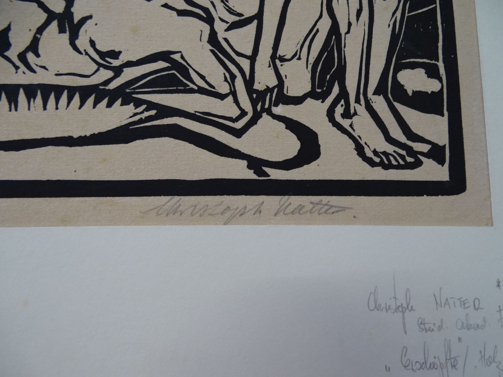 Christoph NATTER (1880-1941)  "Erschöpfte" Holzschnitt,  BG 30x45 cm, in PP - Bild 2 aus 3