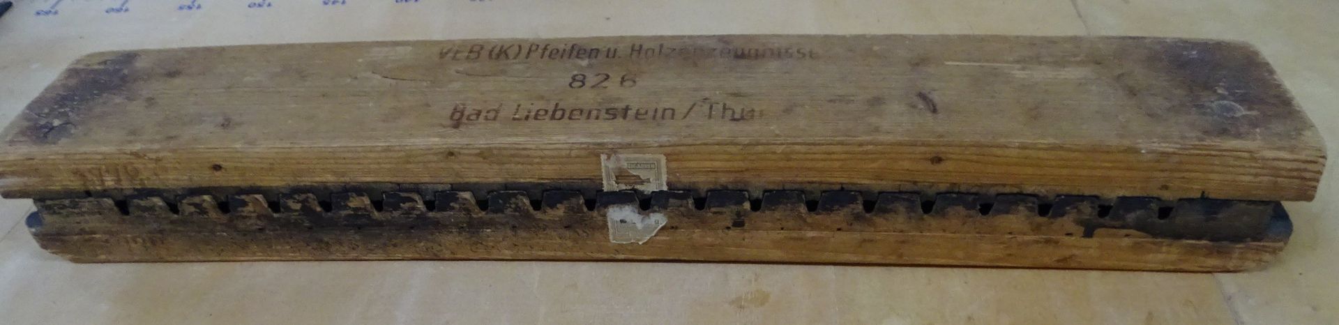 gr. Zigarrenbrett, 2 teilig, 55x9 cm, VEB Bad Liebenstein, Thüringen