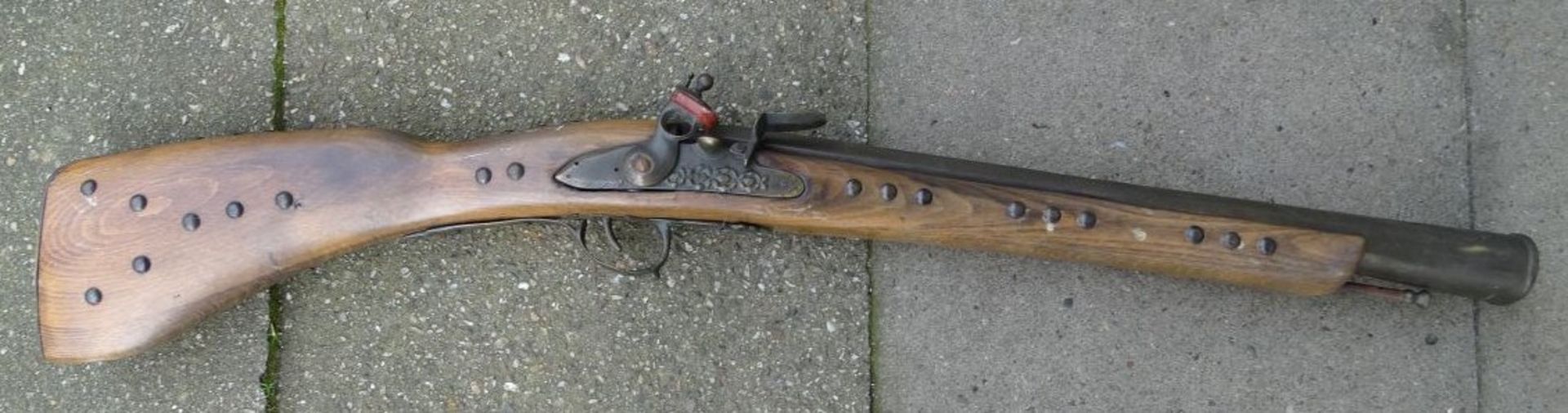 Steinschloss-Pistole, L-80 cm, wohl 20.Jhd.