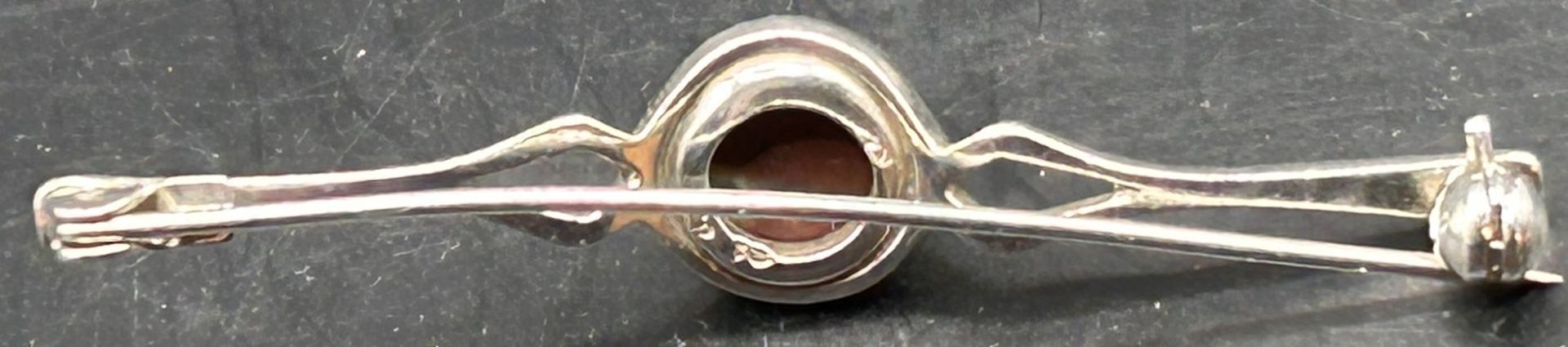 Silber-Nadel mit braunen Stein, L-5,3 cm - Image 3 of 3