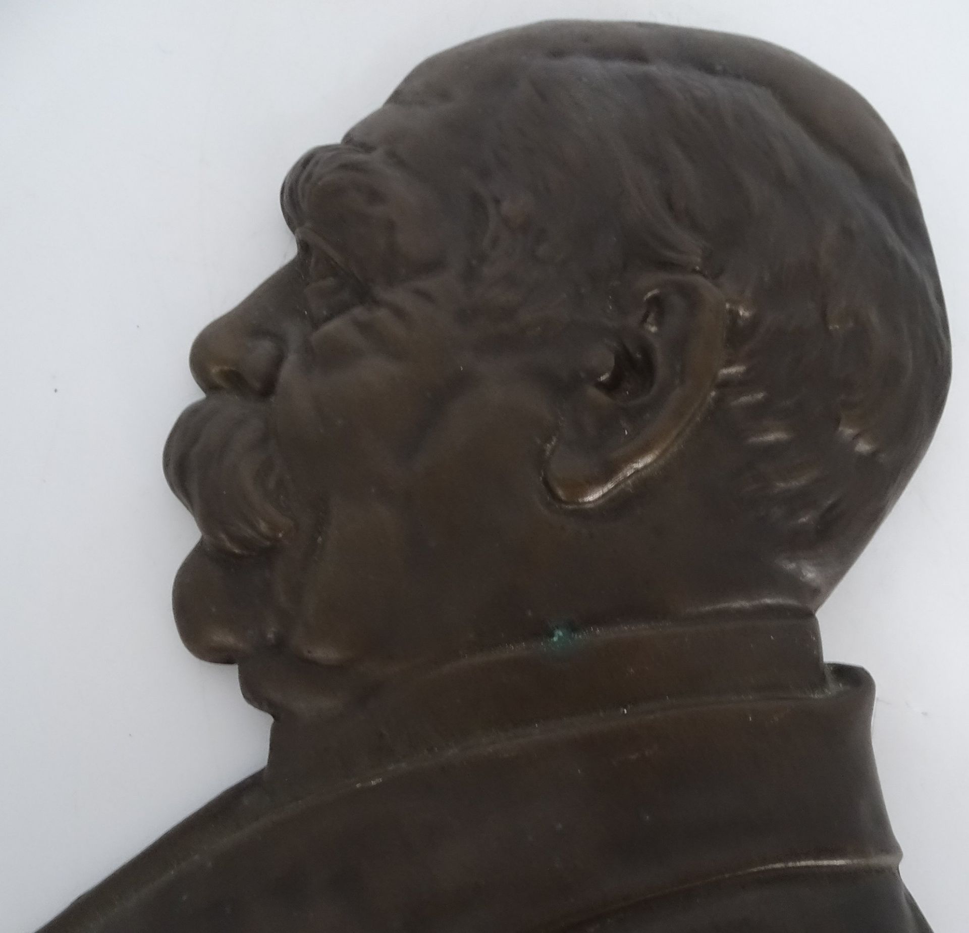 gr. Bronze-Wandrelief "Reichskanzler Bismarck", 28x24 cm - Bild 2 aus 4