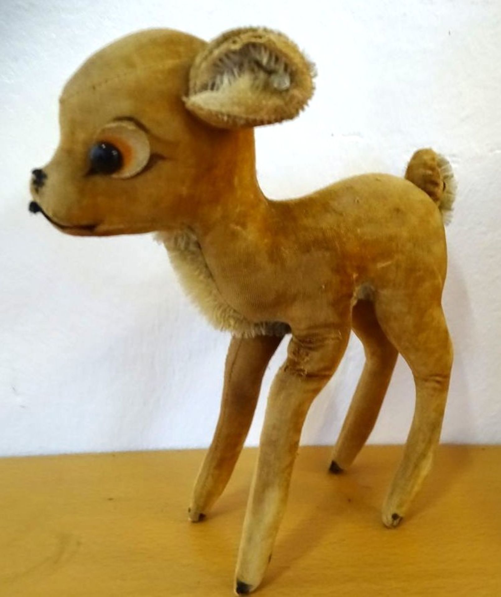 gr. Steiff Bambi, Samt, nur Knopf, H-21 cm, bespielt