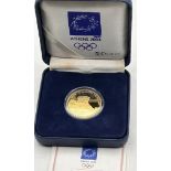100 Euro Gold-999-, Athen 2004 Griechenland,polierte Platte,  Boxed mit polierter Platte, 10 gr.