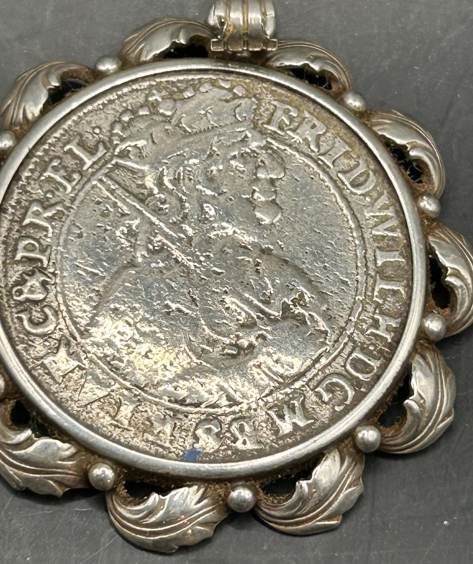 Münzanhänger, Silber, Münze von 1640? Preussen, ungepflegt - Bild 2 aus 3