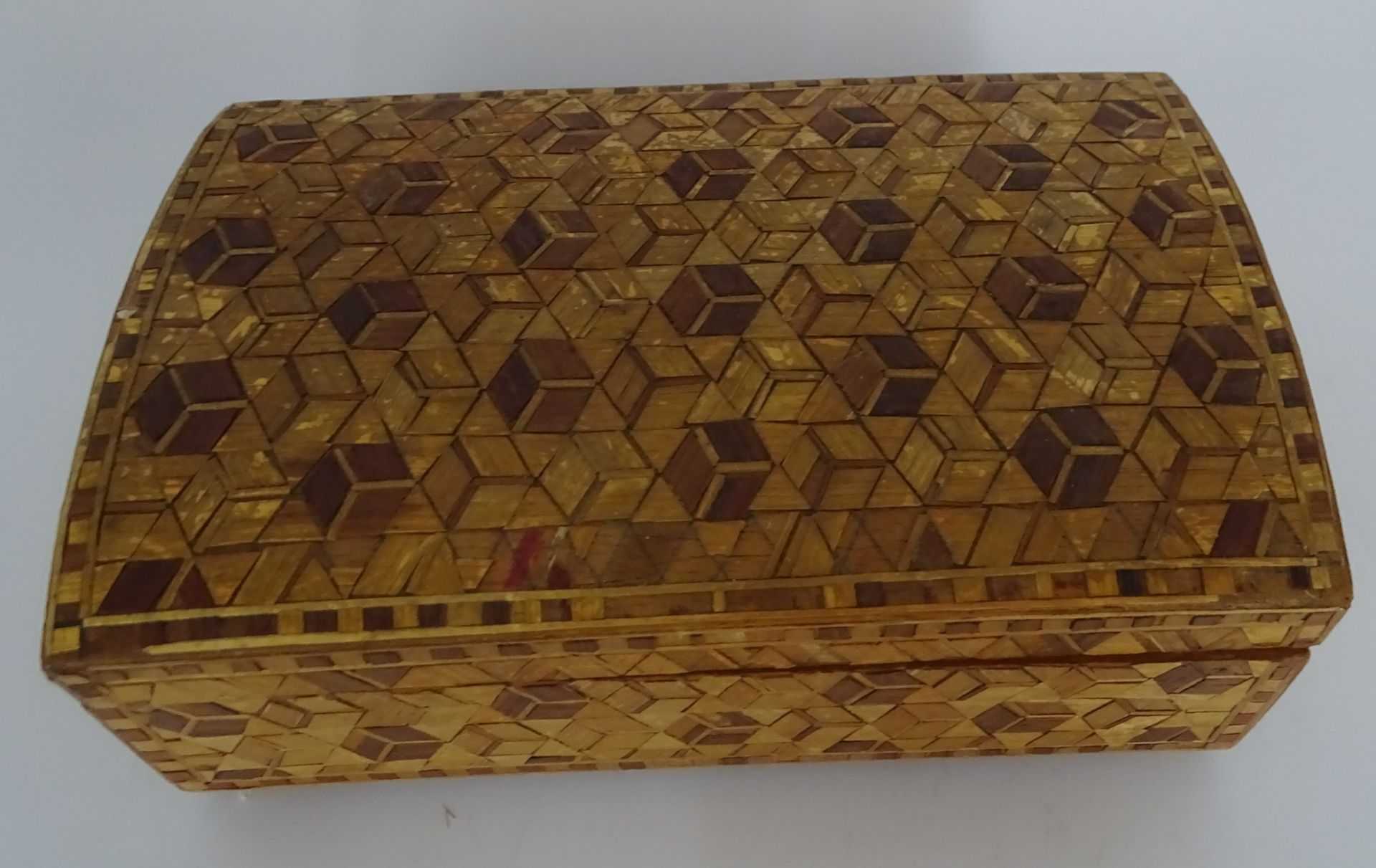 Holzdose mit Würfeldekor, H-5,5 cm, 16x10 cm - Bild 2 aus 5