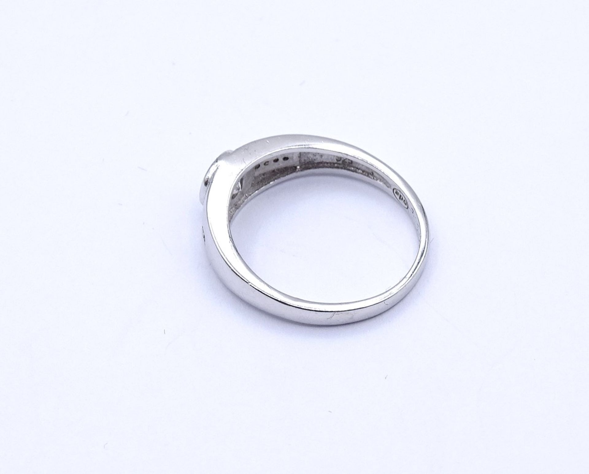 925er Silber Ring mit einem rund facc. klaren Stein, 3,9g., RG 62 - Bild 4 aus 4