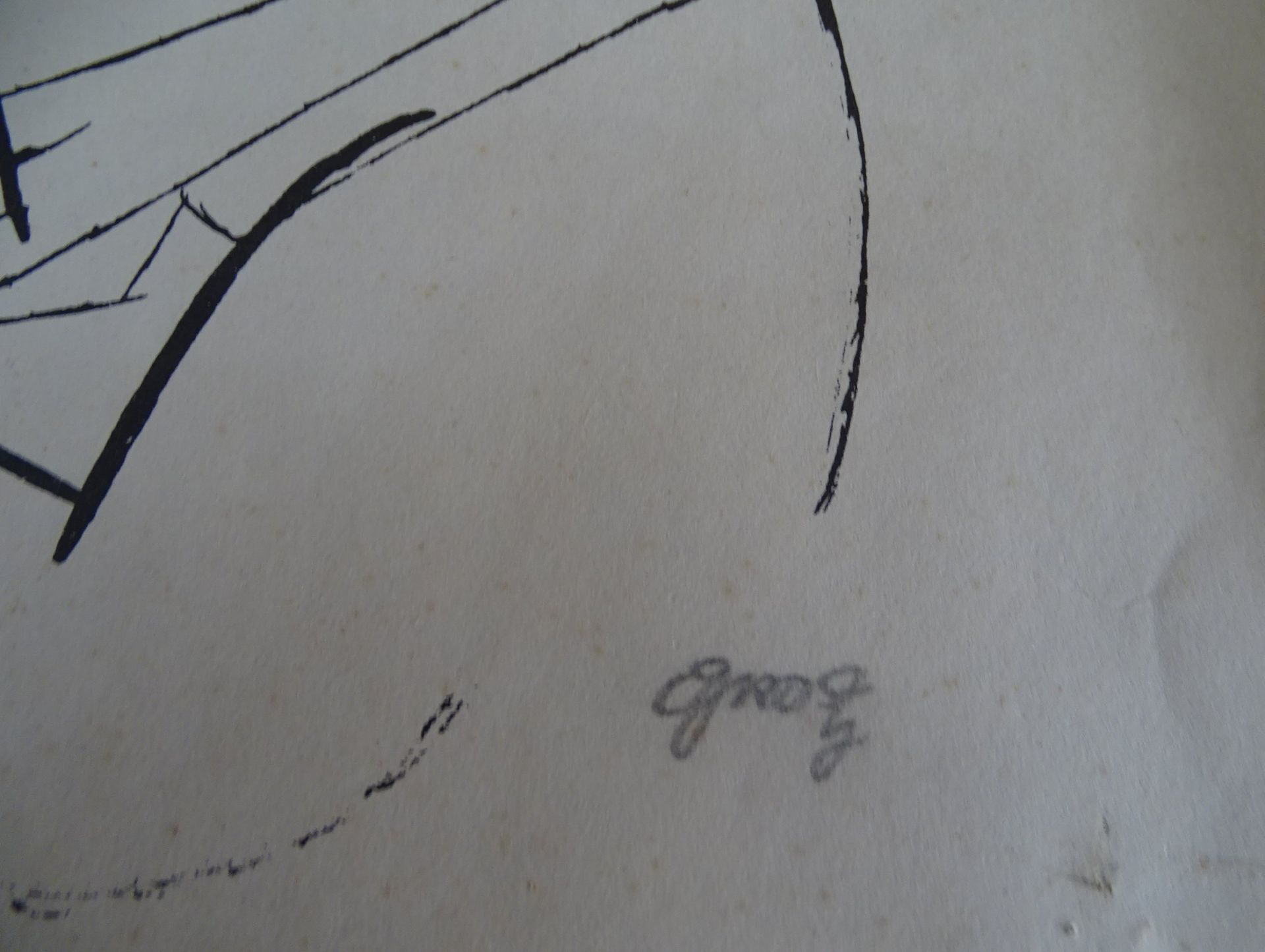 George GROSZ (1893-1959) "Mann mit Dolch", Lithografie, mit Bleistift signiert, Blatt mit leichten - Image 2 of 3