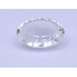 Oval facc. Bergkristall, 90,7ct., 36,2x24,9x15,9mm