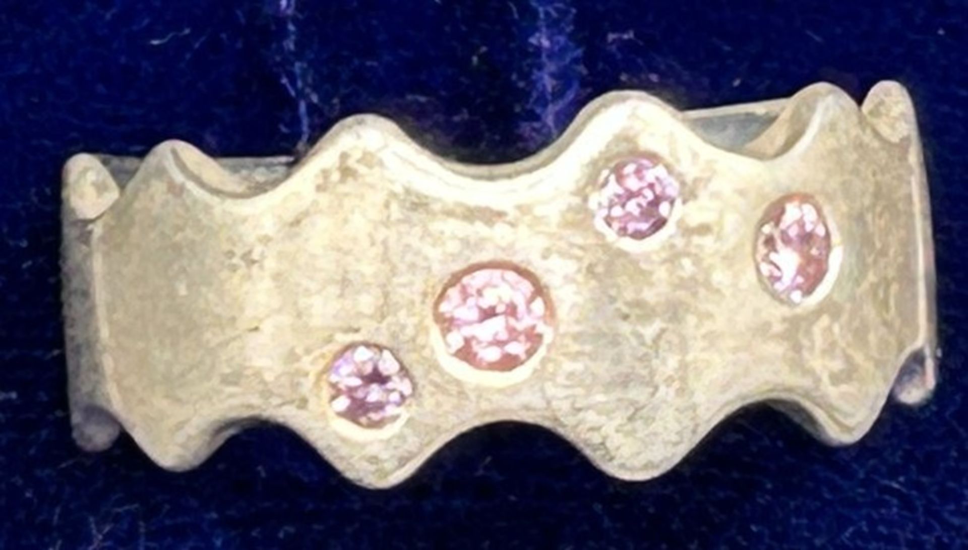 Silberring-925- mit 4 pinken Steinen, RG 56, 6,4 gr - Bild 3 aus 6