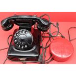 altes Telefon mit Wählscheibe, funktionstüchtig mit langen Kabel, W48, 1963, gut erhalten