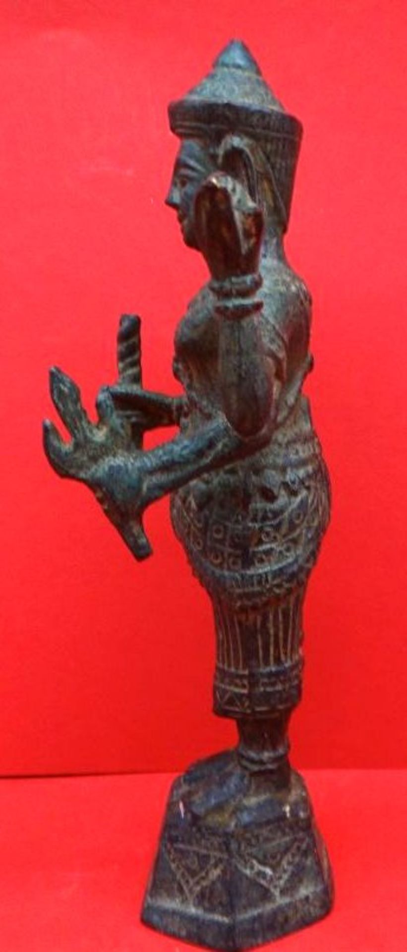 Bronze-Gottheit, China/Tibet?, H-23 cm - Bild 3 aus 5