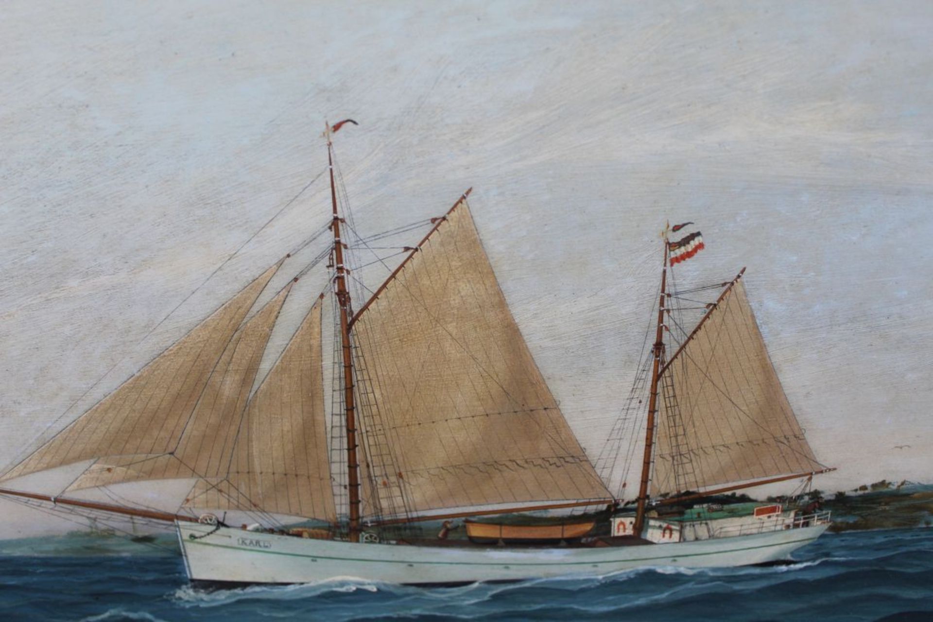 Julius GREGERSEN (1860-1953) , 1929, Kapitänsbild beschriftet und betitelt "MS Karl-Hamburg, Kapit - Image 3 of 7