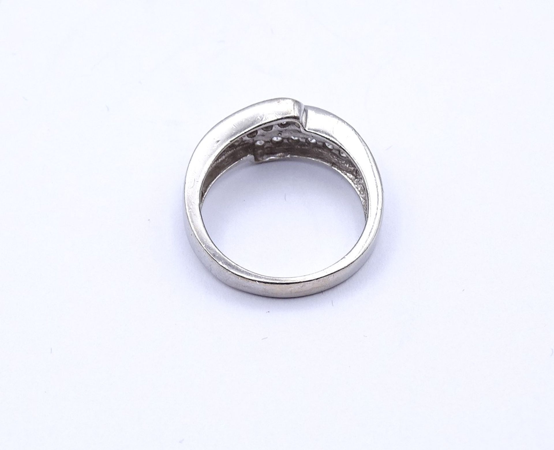 Silberring mit rund facc. klaren Steinen, Sterlingsilber 925/000, 4,0g., RG 55 - Bild 4 aus 4