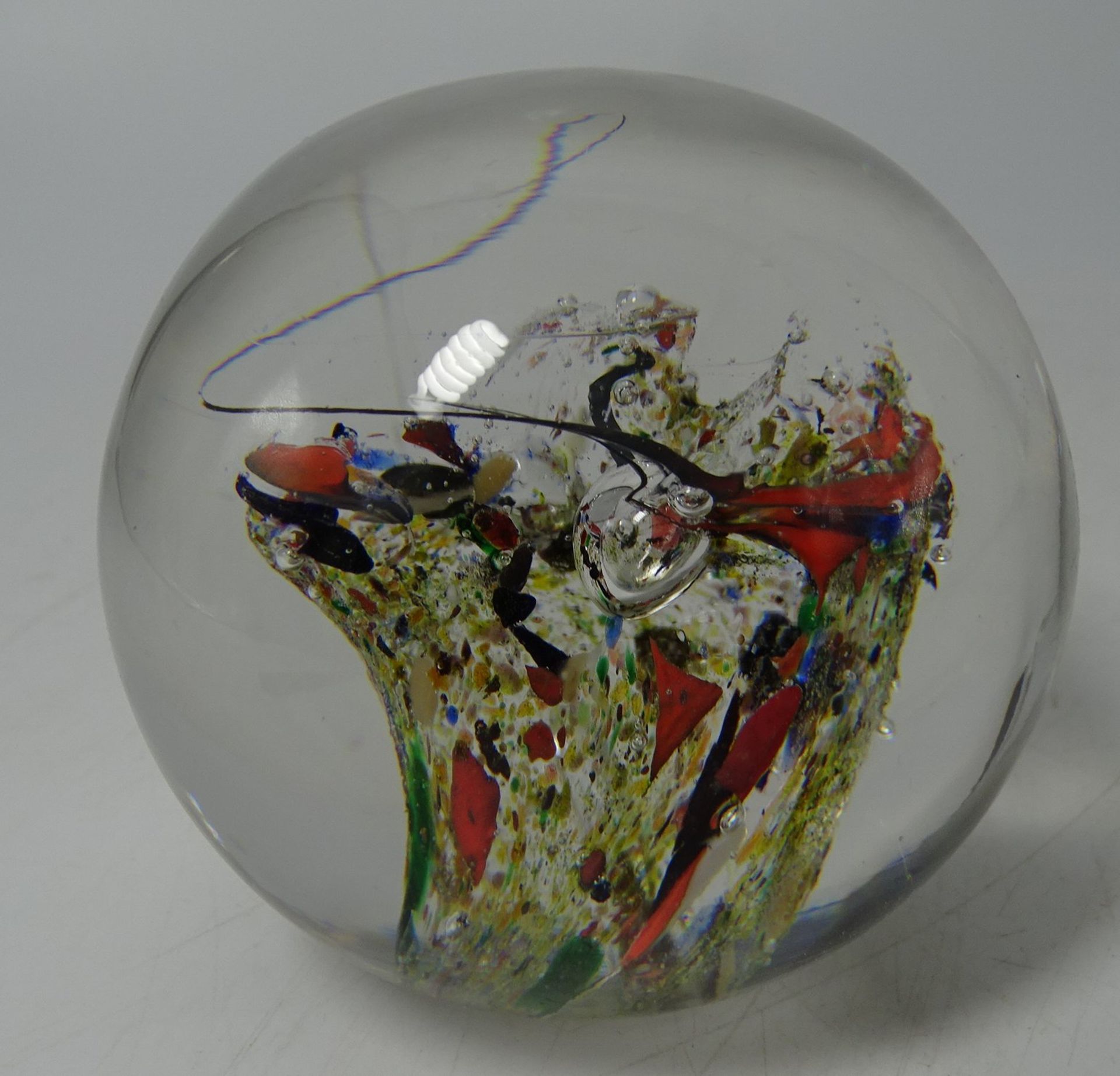 Paperweight, bunte Einschmelzungen, H-8 cm