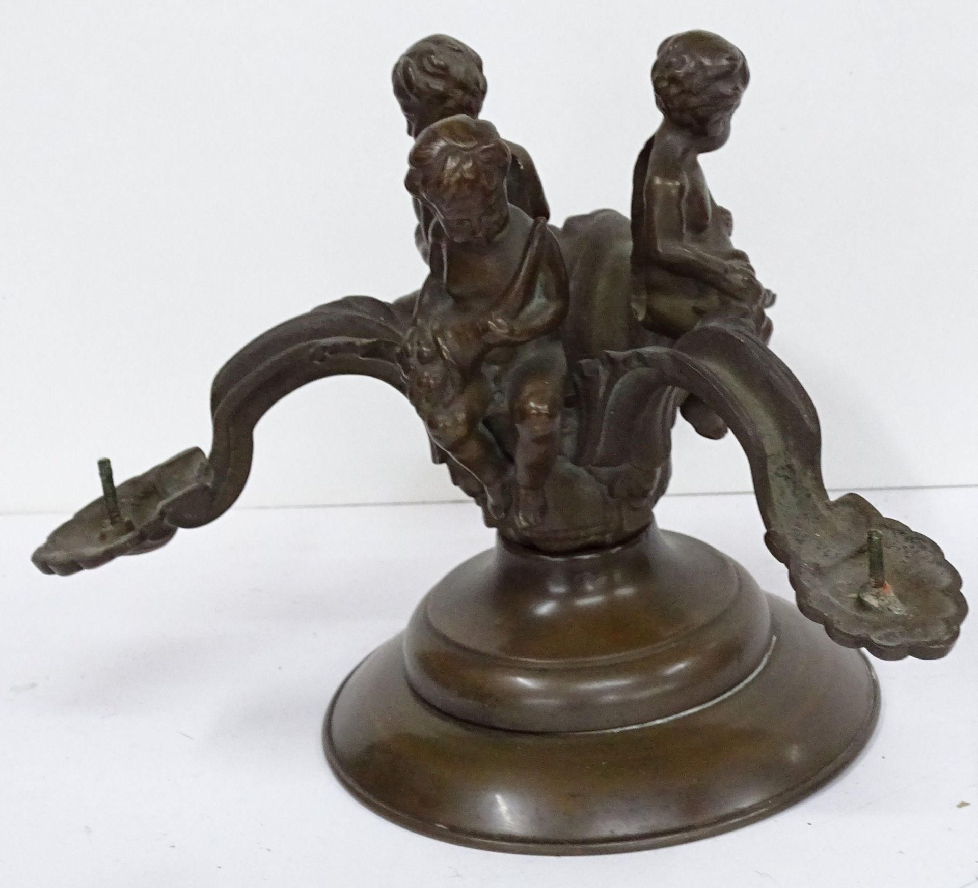 Tischlampenfuss oder ähnliches? Bronze, 3 Putti, H-21 cm, D-29 cm - Image 3 of 4