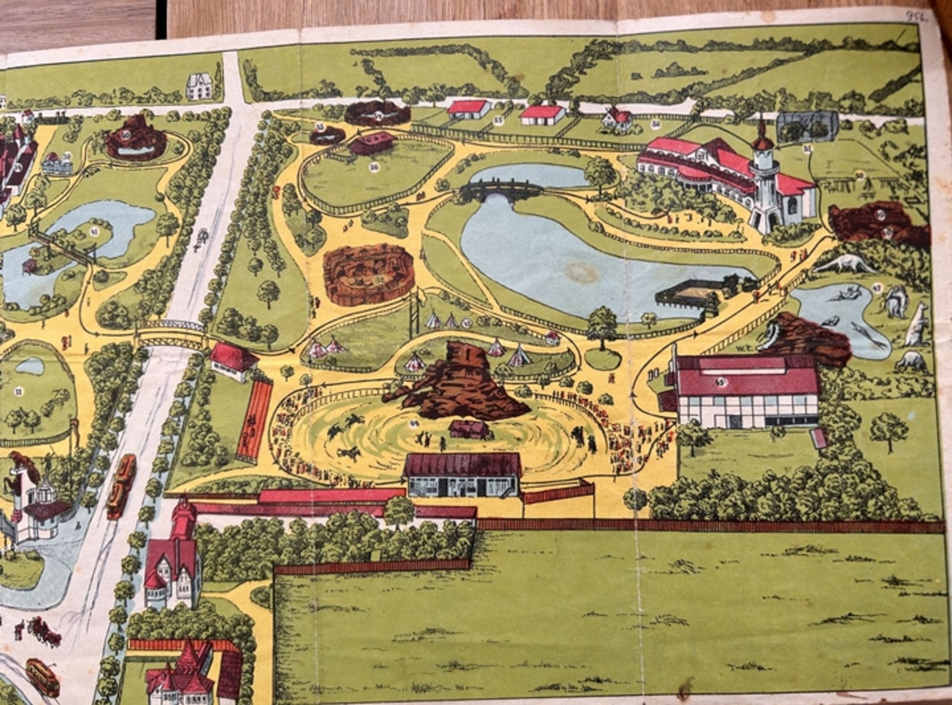 Plan von Carl Hagenbeck Tiergarten, Stellingen. Faltplan um 1910?, etwas fleckig, 21x10 cm - Bild 7 aus 9