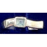 Silberring-925- mit hellblauen Stein, RG 56, 2,5 gr.