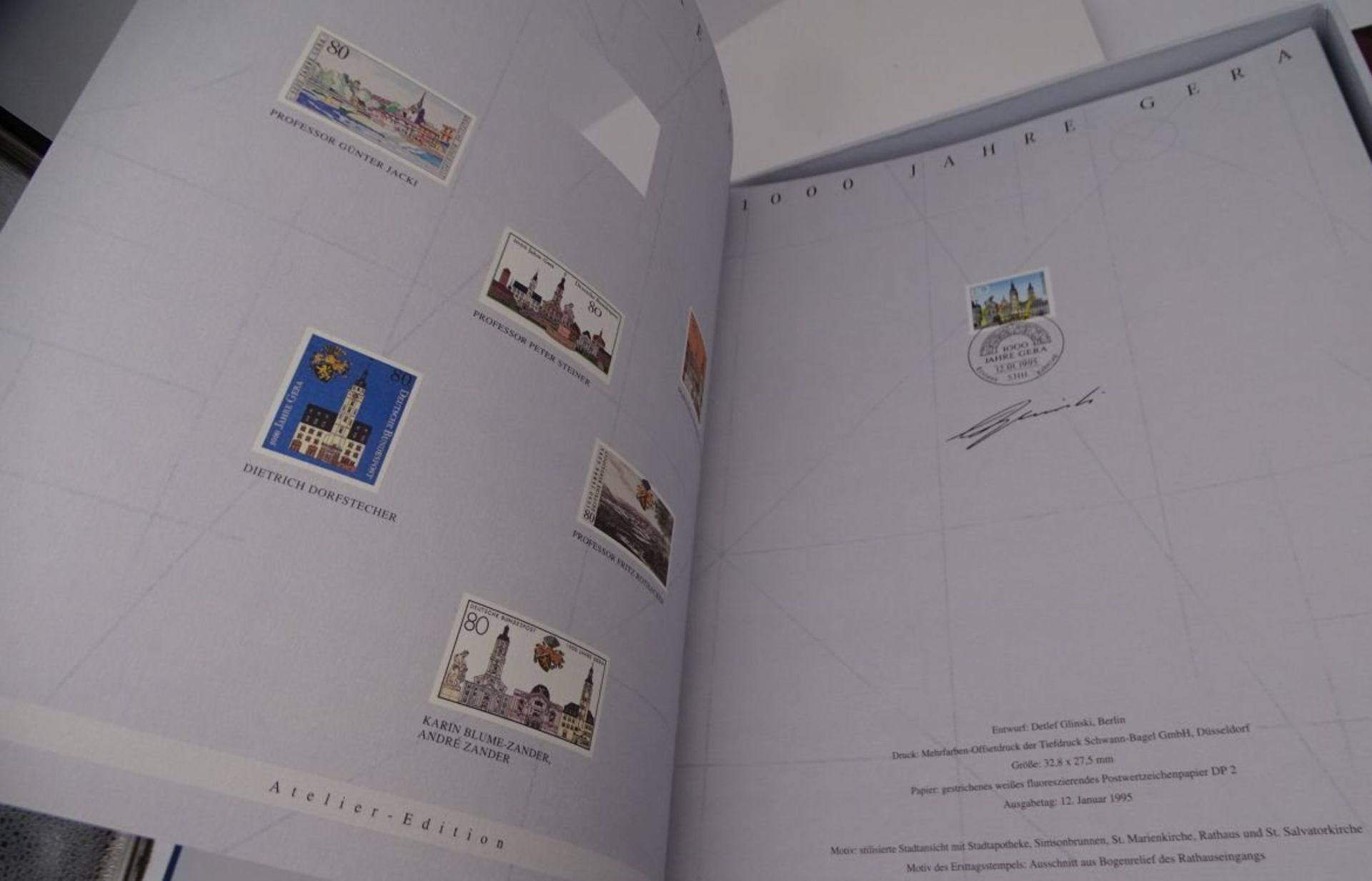 2 Grossbände Briefmarken Bund Atelier-Edition, 1995 und 1994,komplett. limitierte Auflagen - Image 6 of 11