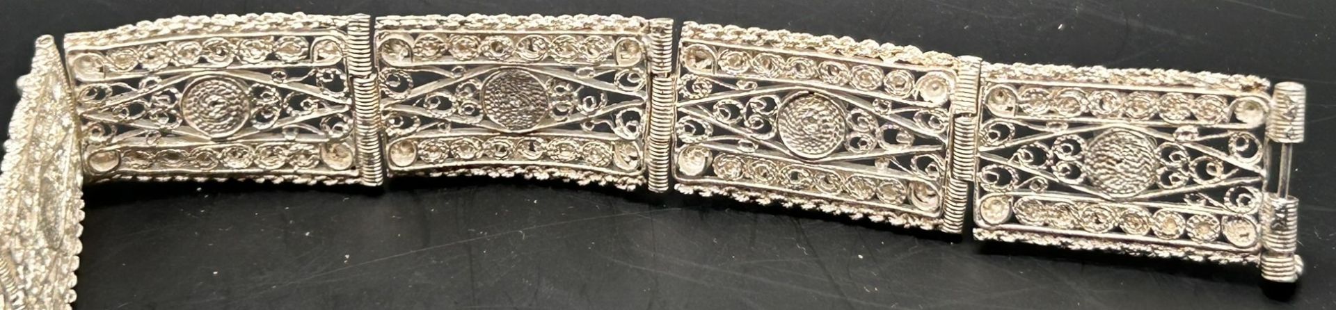 filigranes Silber-Armband-925-, Handarbeit, L-18,5 cm, 31,4 gr. - Bild 4 aus 4