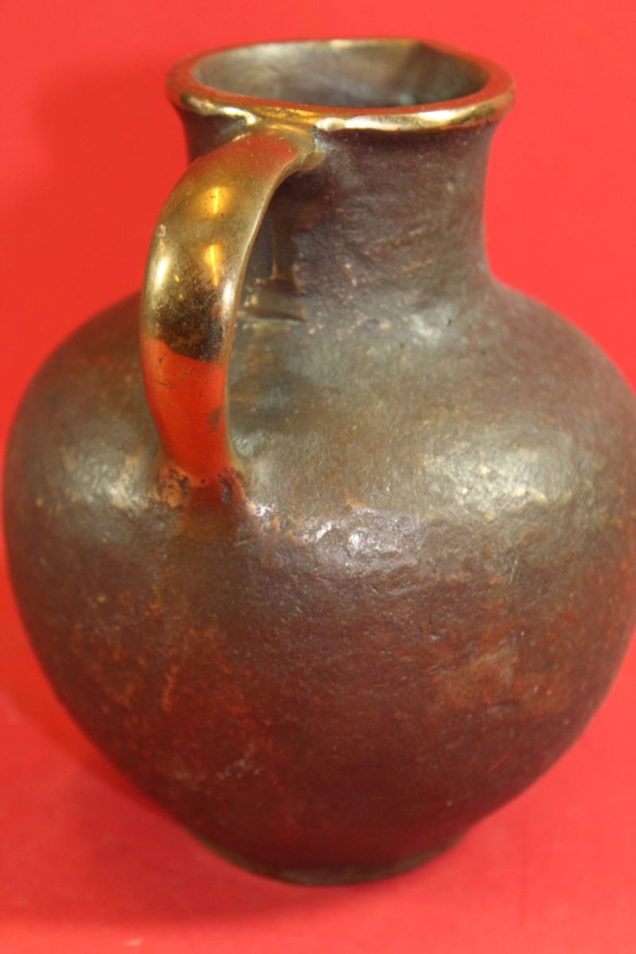 schwerer Bronze Krug, H-15 cm - Bild 2 aus 3