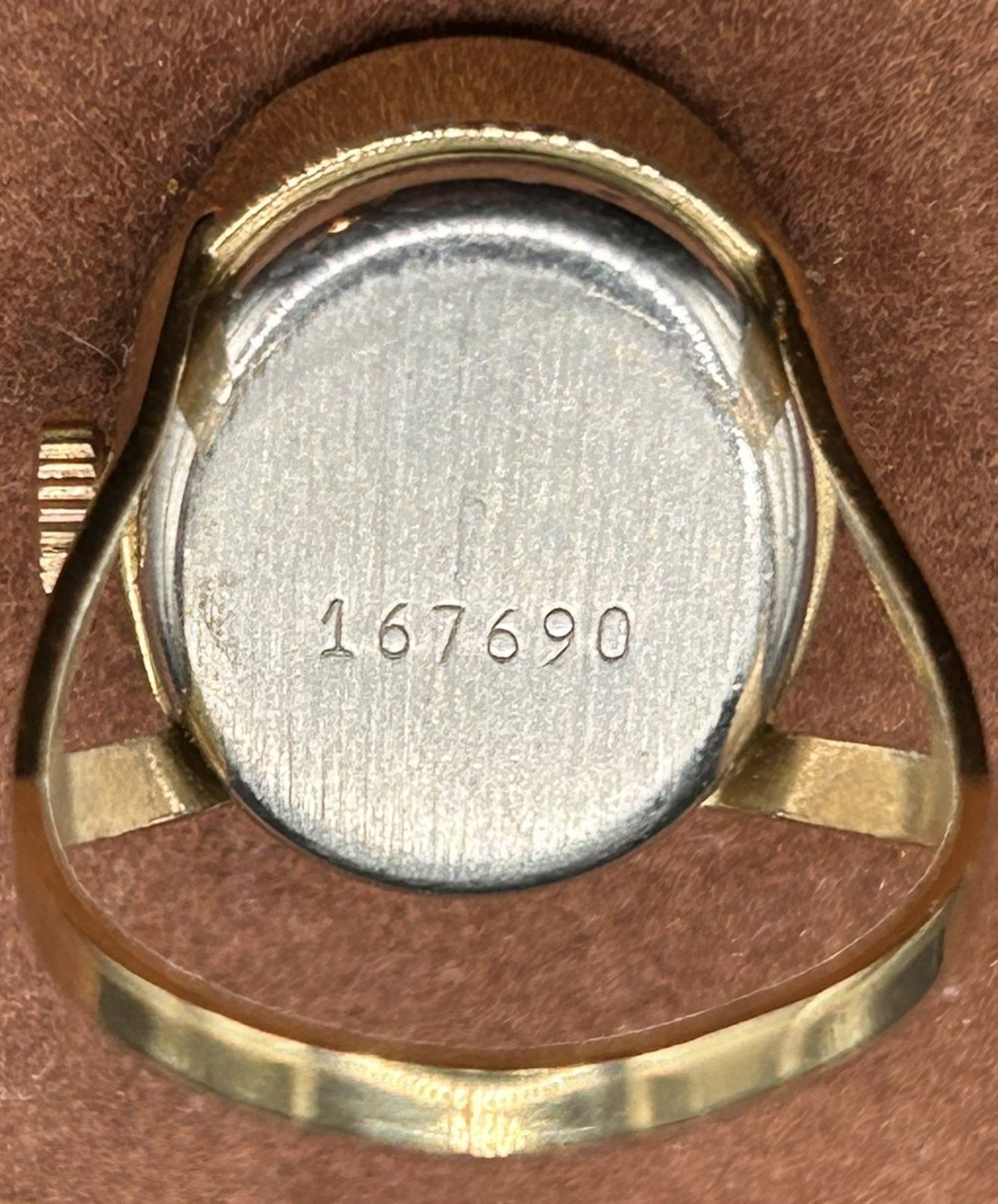 mechan.vergoldete Ringuhr, Russland, 17 Steine, Werk läuft - Bild 4 aus 5